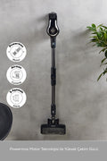 Suction Cup Power Force Pro 2 In 1 Rechargeable Upright Vacuum Cleaner Matte Black Silver