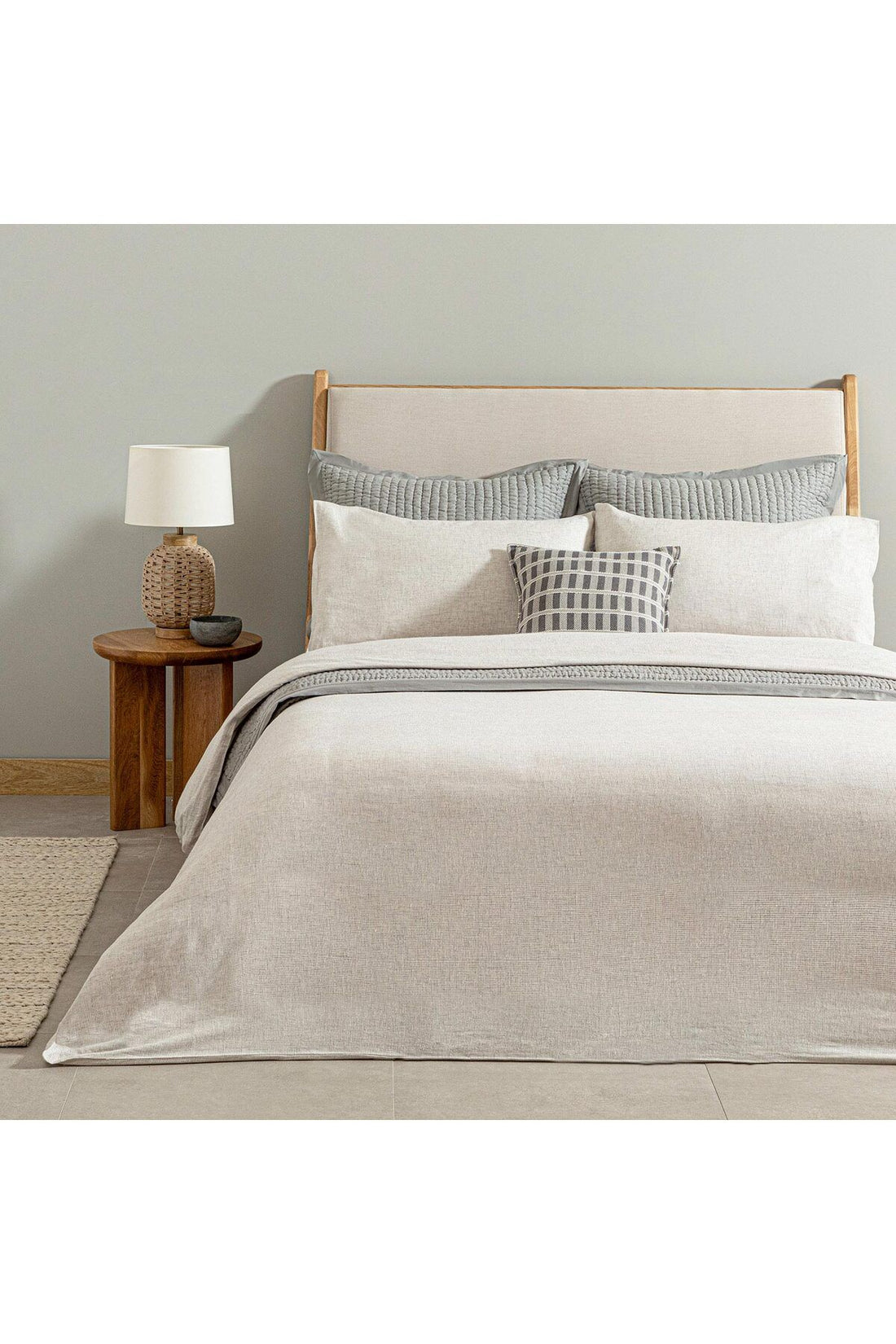 Mattia Duvet Cover Set Double 200x220 cm White/Grey