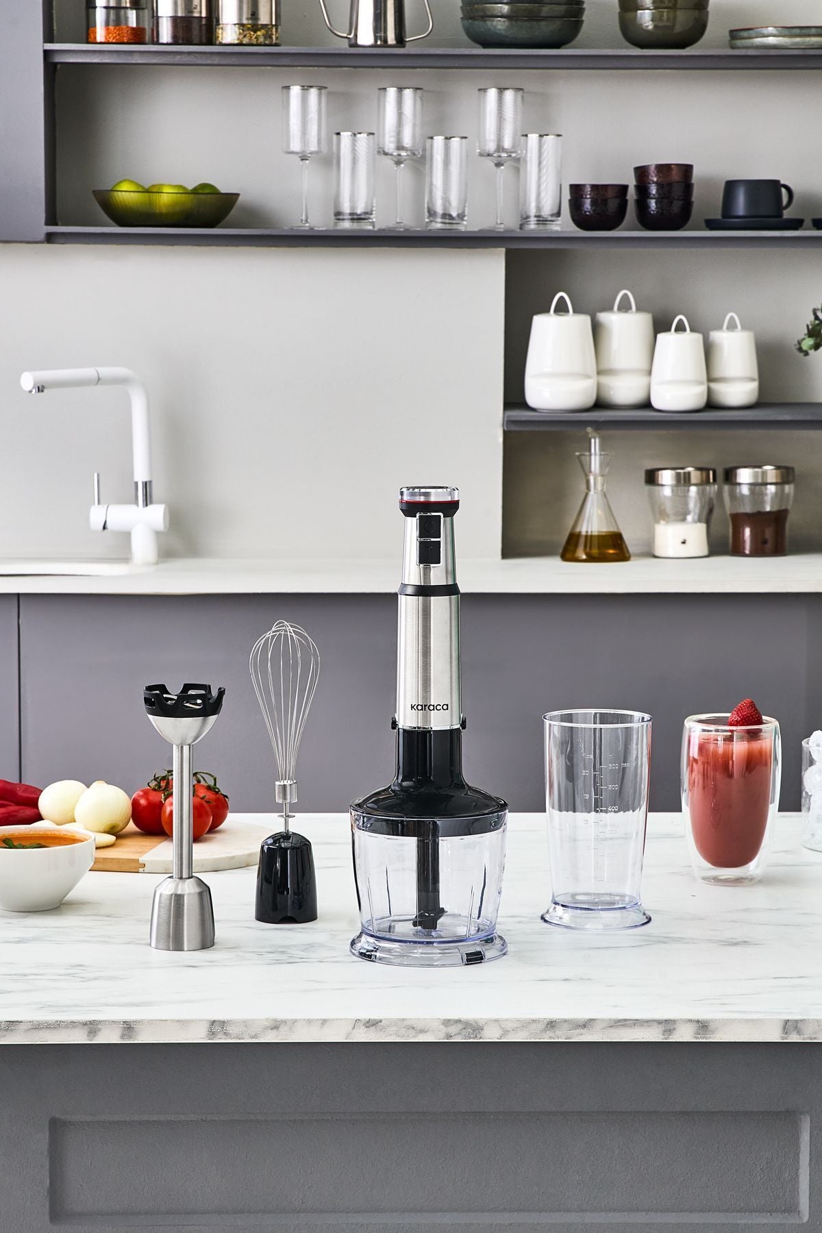 Inox Quick Mix Speed Adjustable 1300W Hand Blender Set - 9637B