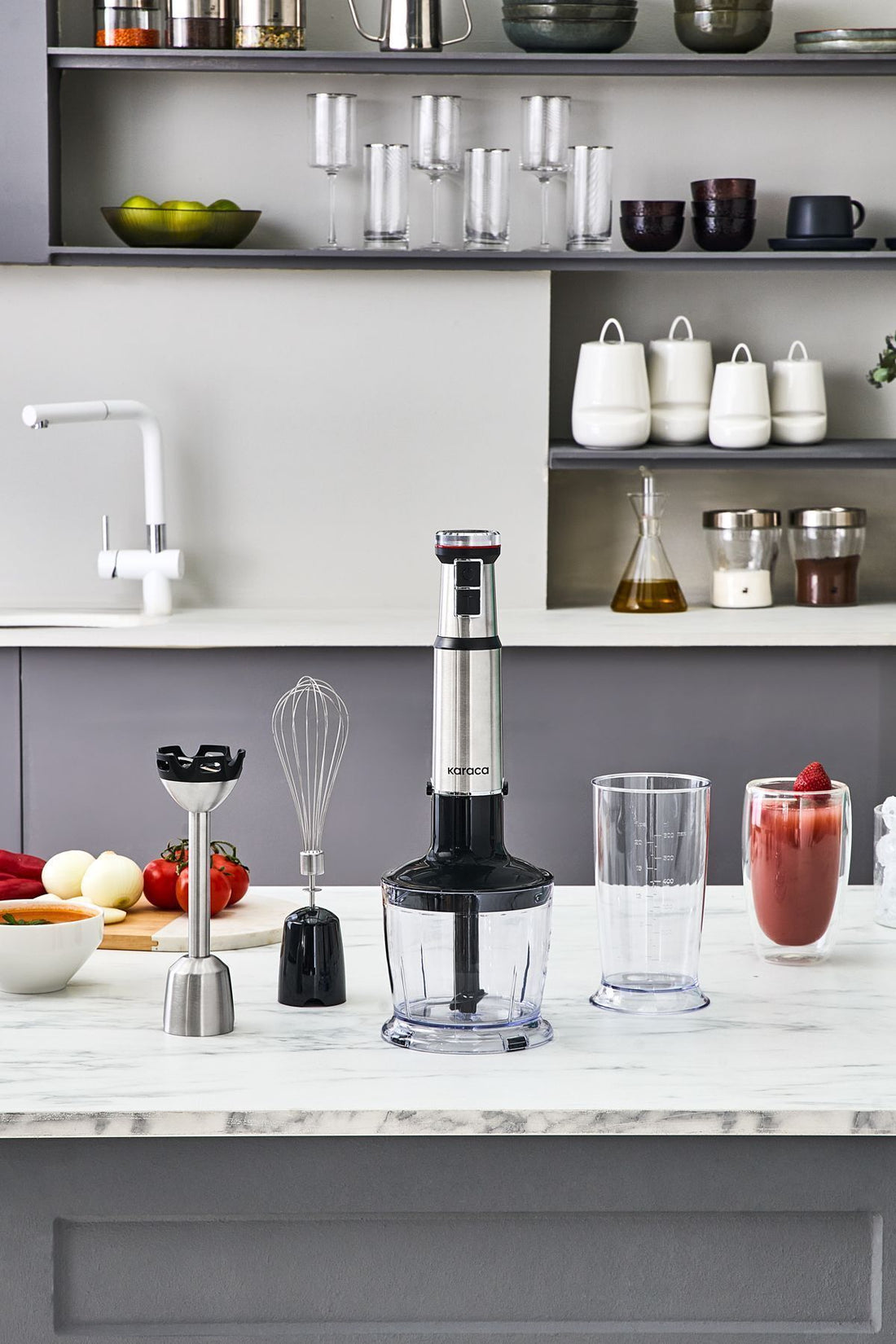 Inox Quick Mix Speed Adjustable 1300W Hand Blender Set - 9637B