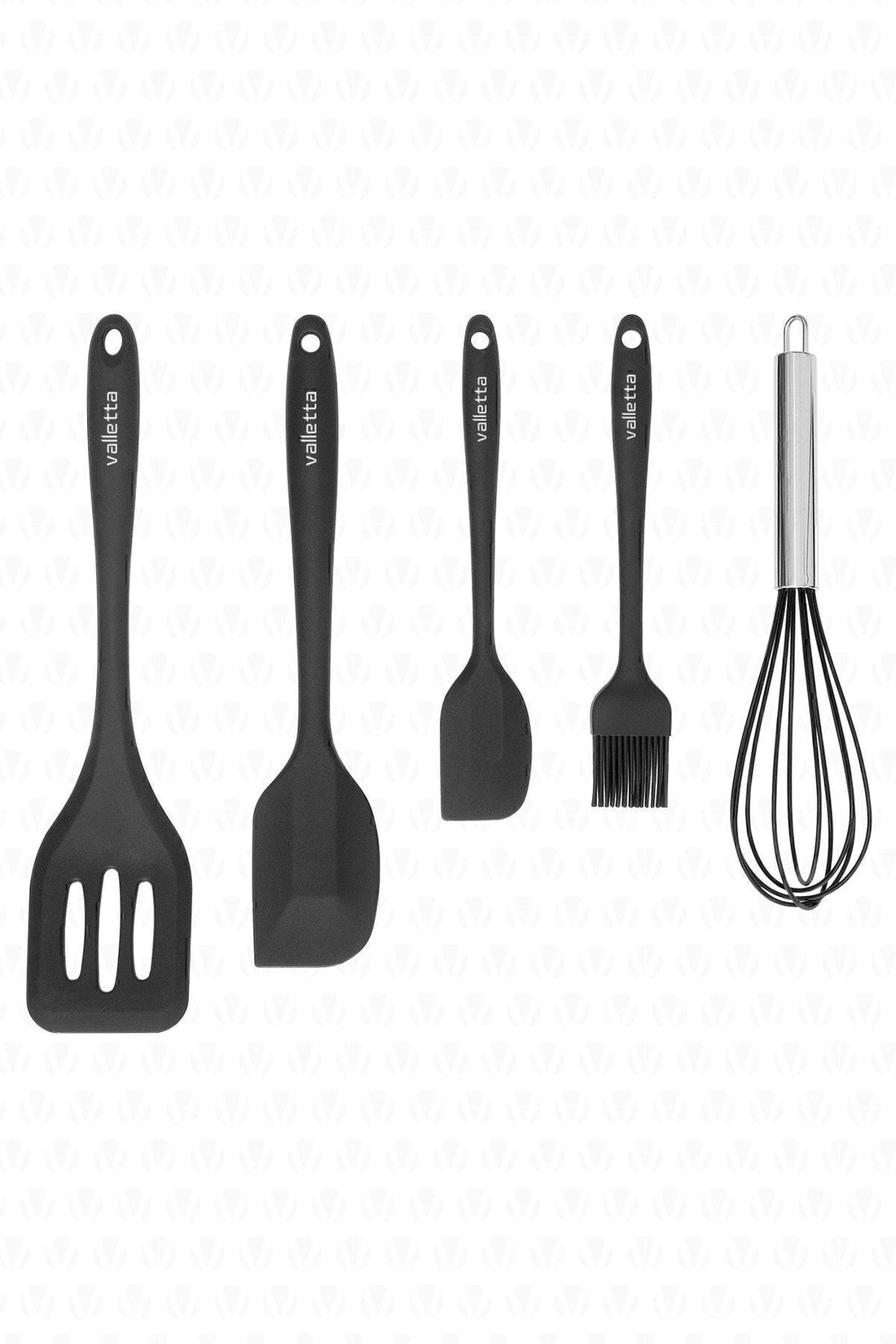 Hidalgo Heat Resistant Fireproof Non-stick 5 Piece Silicone Baking Serving Set Black