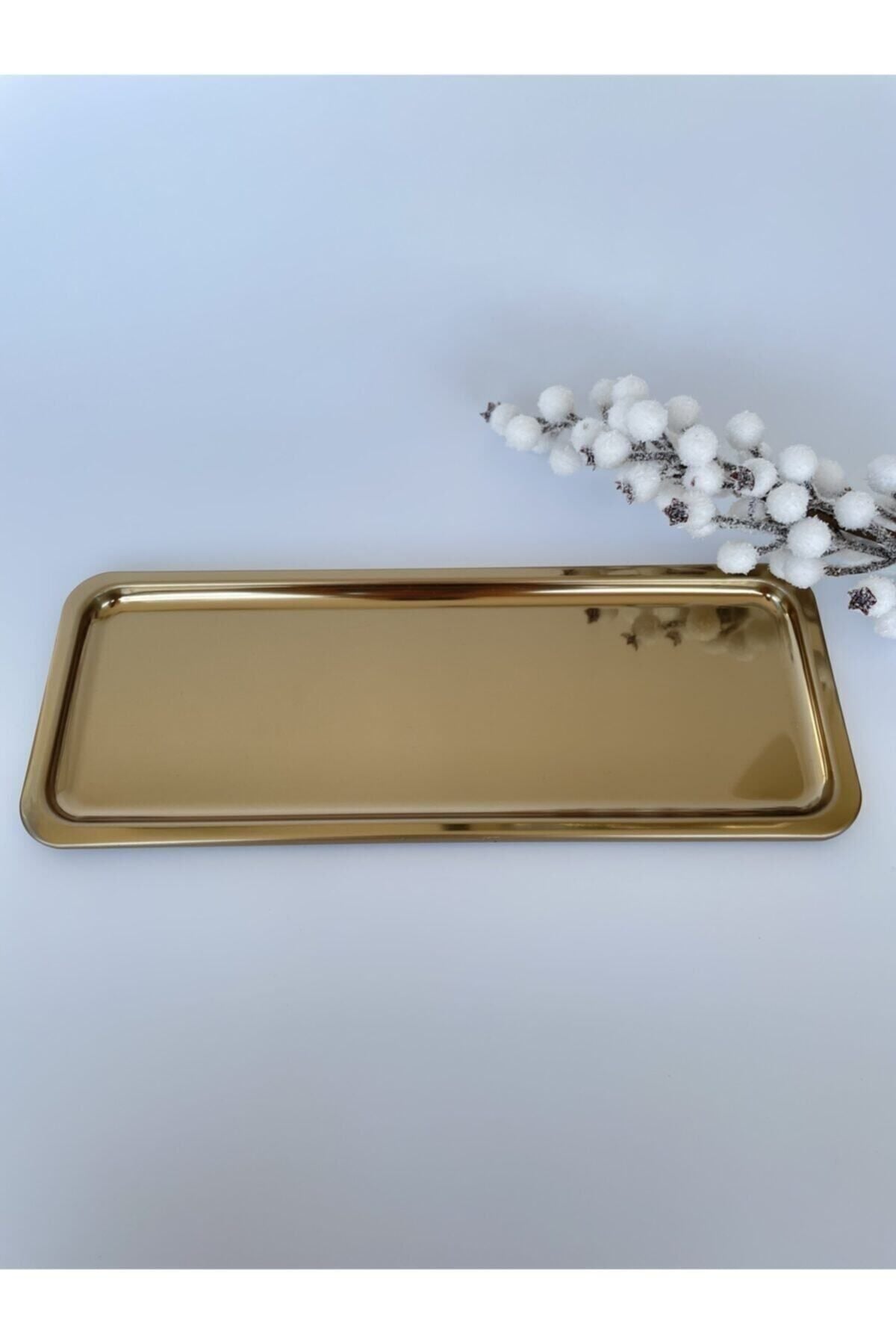 2 Pcs Gold Rectangle Serving Serving Tray No:1