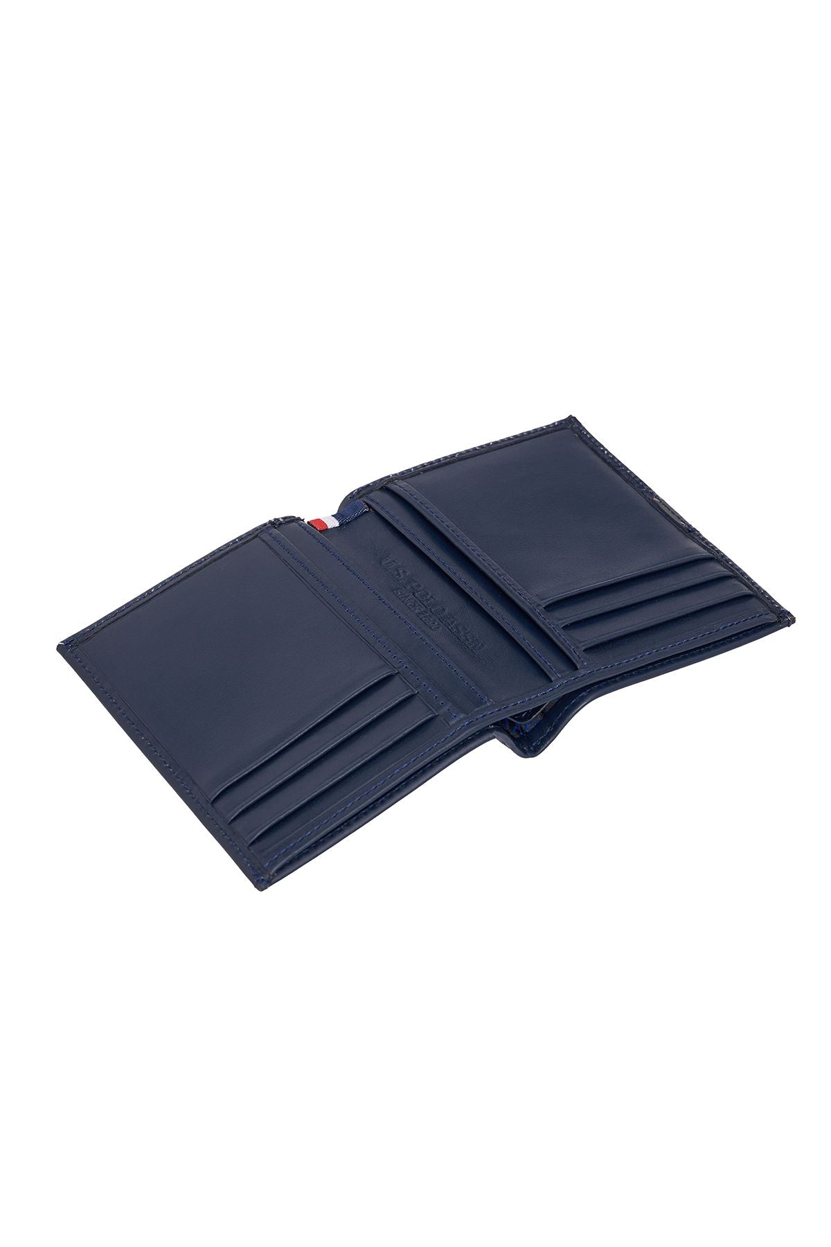 U.S. POLO ASSN. 24013-24014-24615 GENUINE LEATHER WALLET CARD HOLDER NAVY