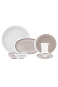 Cordelia Grey 26 Pieces 6 Seater Porcelain Breakfast Serving Set