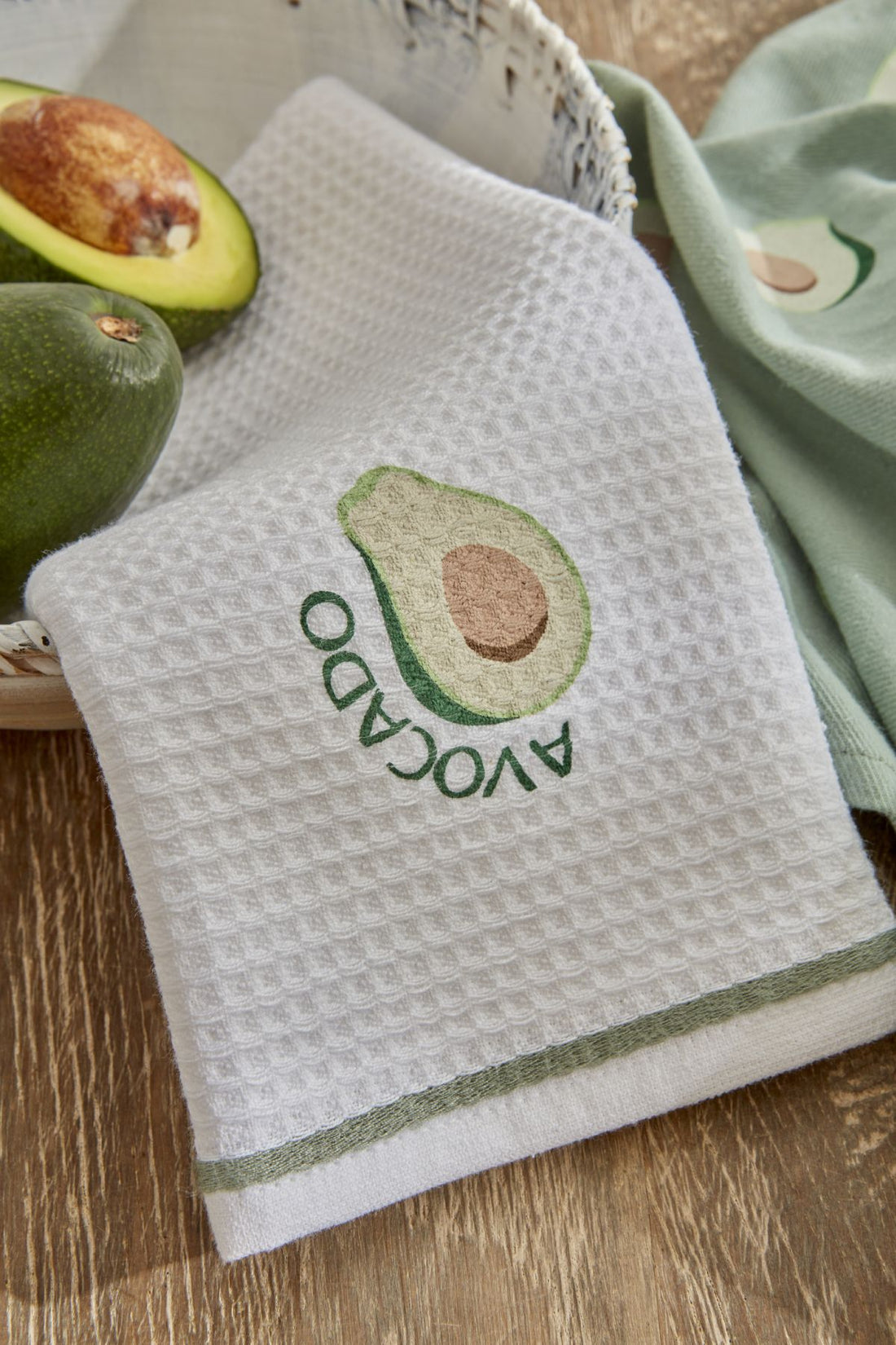 Avocado 100% Cotton 2 Piece Kitchen Towel Green