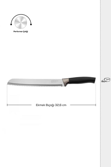 Helios Bread Knife Black 32 cm