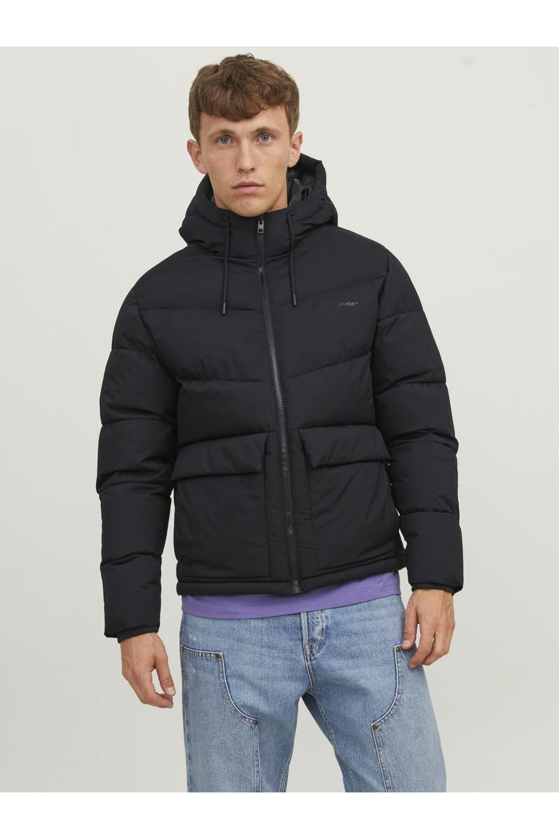 Logo Printed Hooded Puffer Coat - Vesterbro