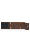 U.S Polo Assn. 23763-23764-23766-23767-23769 Genuine Leather Men's Side Wallet Card Holder BROWN