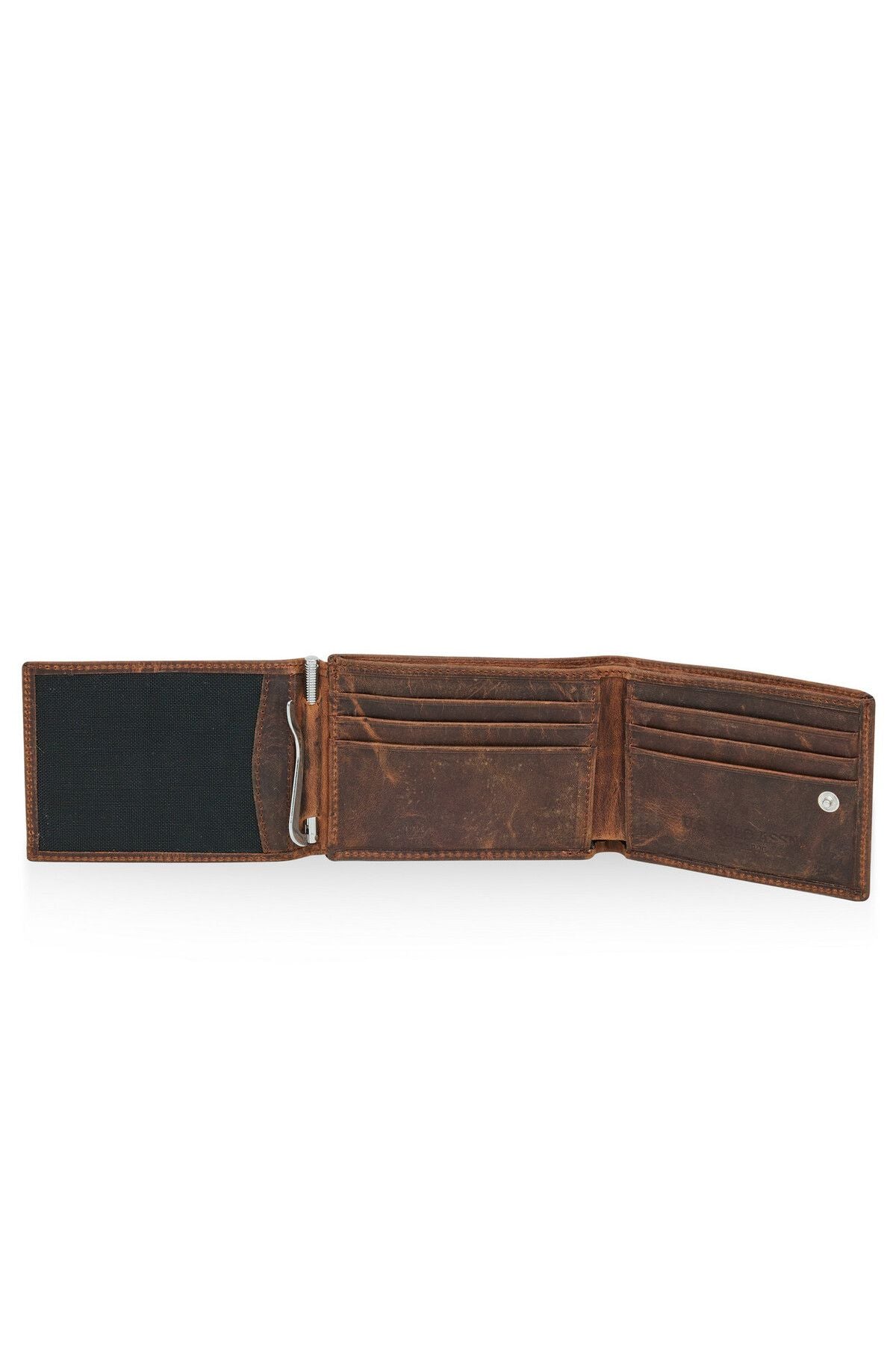 U.S Polo Assn. 23763-23764-23766-23767-23769 Genuine Leather Men's Side Wallet Card Holder BROWN
