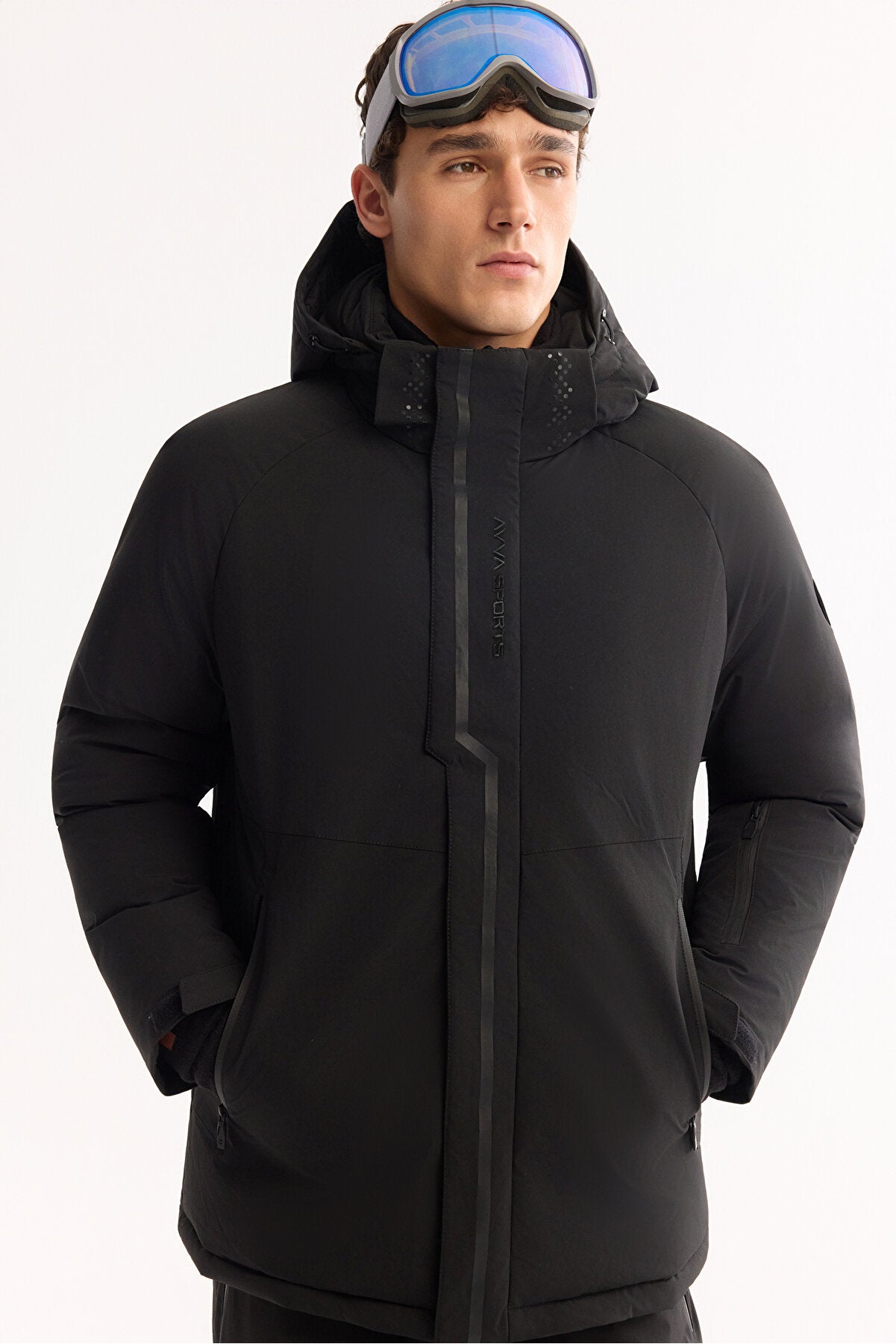 Men's Black Faux Off Hooded Coat A52Y6161