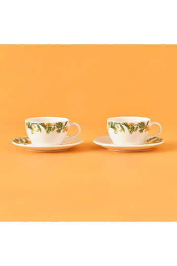 Sicilia Porcelain Tea Cup Set of 2 Green (270 cc)