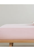 Plain Cotton Single Size Fitted Bed Sheet Powder Pink