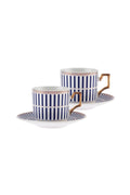 Jolly Blue Thin Line 2 Person Tea Cup Set 220 Ml