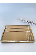 2 Pcs Gold Rectangle Serving Serving Tray No:1