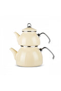 Erva Enamel Induction Base Teapot Cream