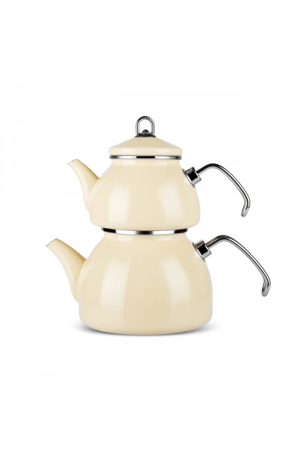 Erva Enamel Induction Base Teapot Cream