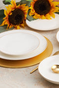 Alicia 24 Pieces 6 Seater Gold Round Porcelain Dinner Set