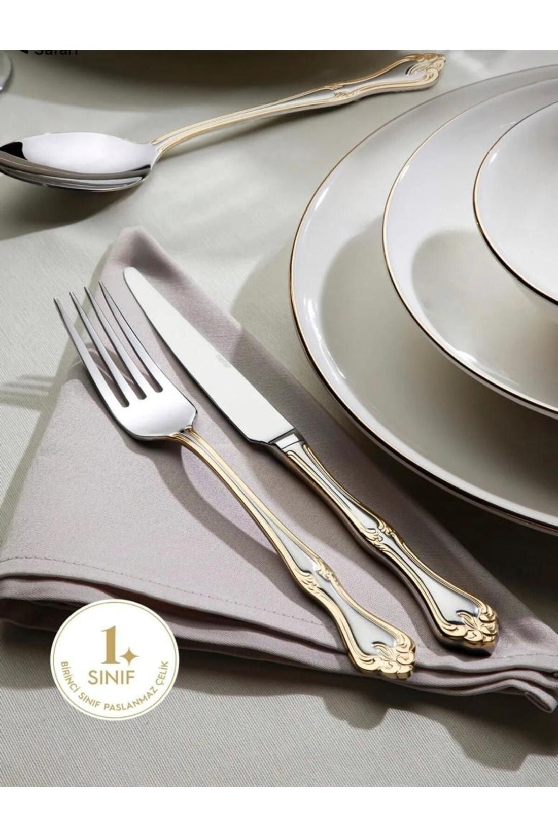 LALEZAR GOLD PLAIN 72 PIECE BIG FAMILY SET