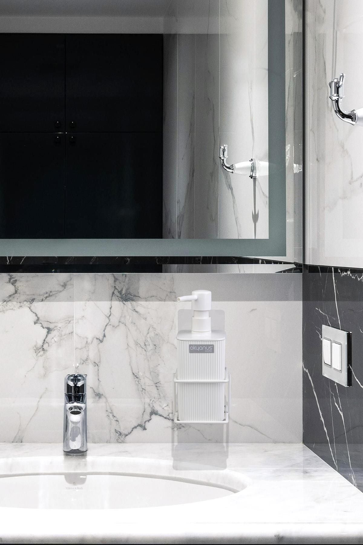 Mina Square Liquid Soap Dispenser with White Eco Magic Stand