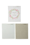 Pink Bow Embroidered Drying Cloth 3 Pcs 40x50 Cm
