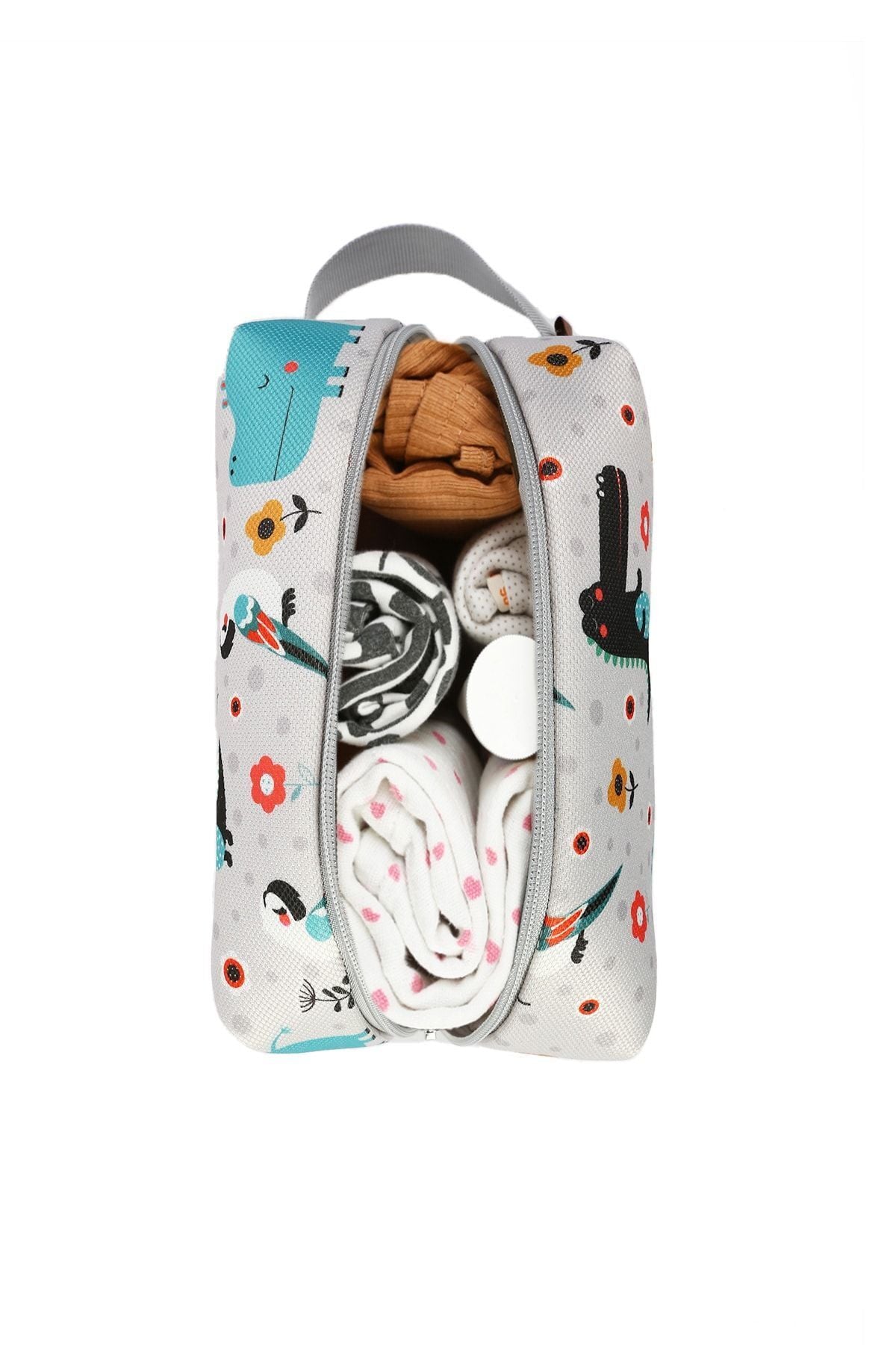 Zipper Dirty Clean And Wet Dry Baby Laundry Clothes Outfit Multi-Purpose Makeup Bag Animal