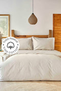 Back To Basic Beige 100% Cotton Double Bed Linen Set