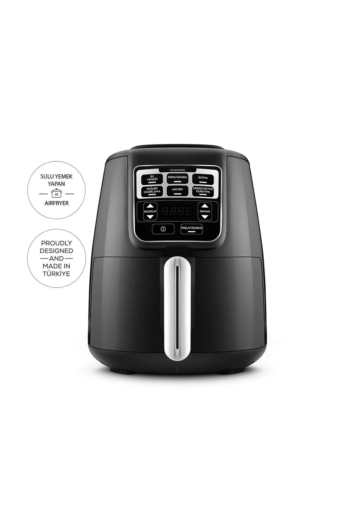 Air Pro Cook Xl 2 In 1 Talking Airfryer Fryer Black Chrome 4 Seater