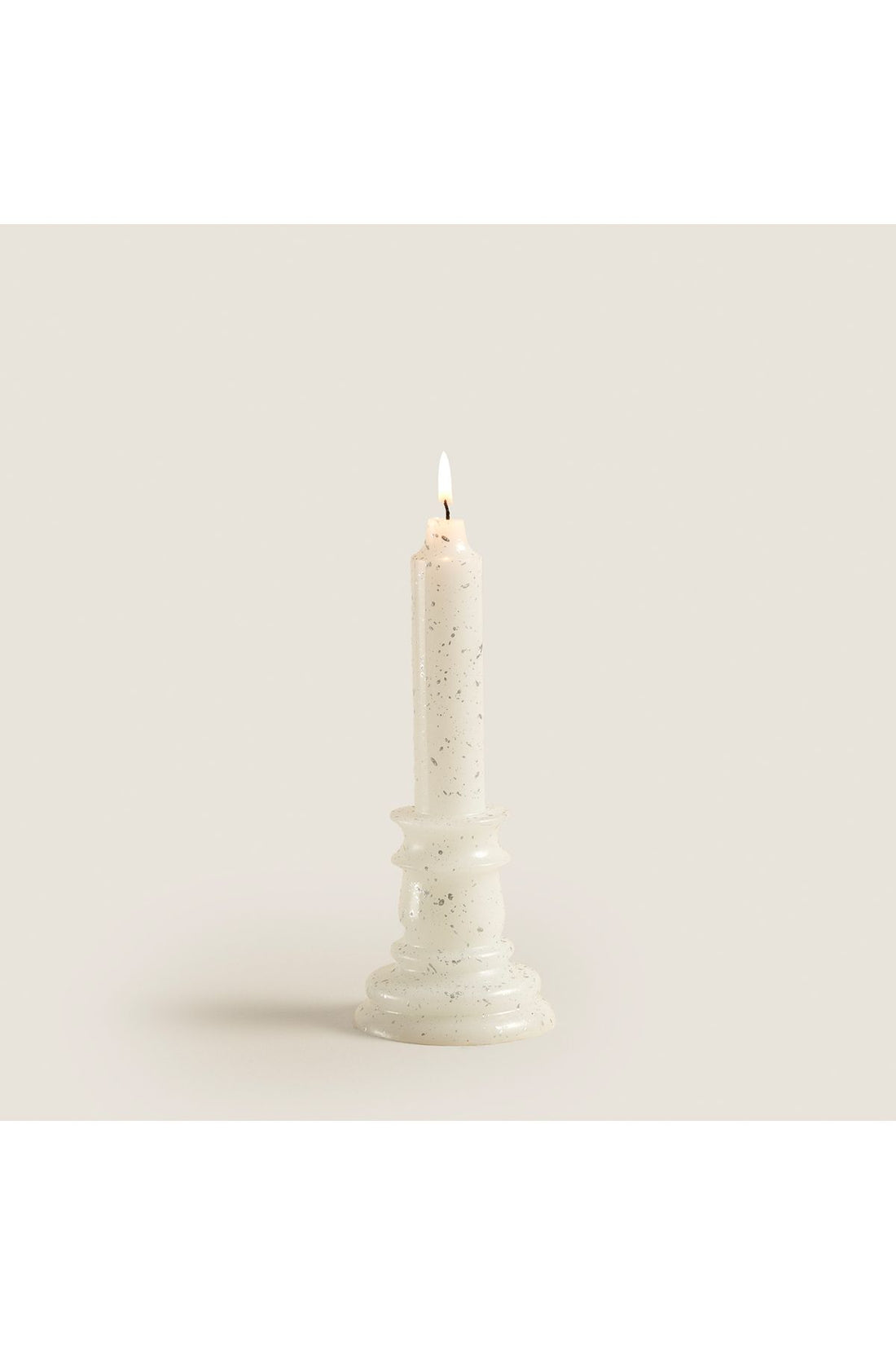 Flamme Pedestal Candlestick Candle Silver 20 Cm Silver