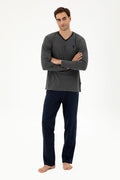 Men's Anthracite Melange Pajama Set 50301729-VR081