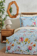 Jolie 100% Cotton Double Size Duvet Cover Set Blue