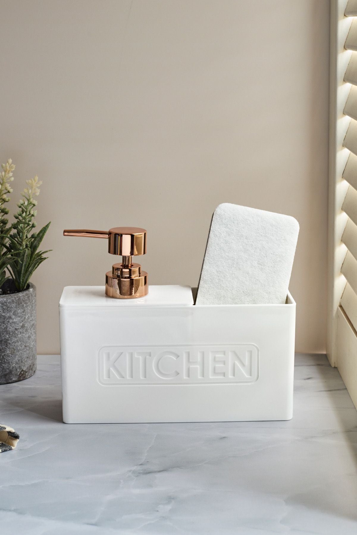 Kitchen White Liquid Soap Dispenser 13195