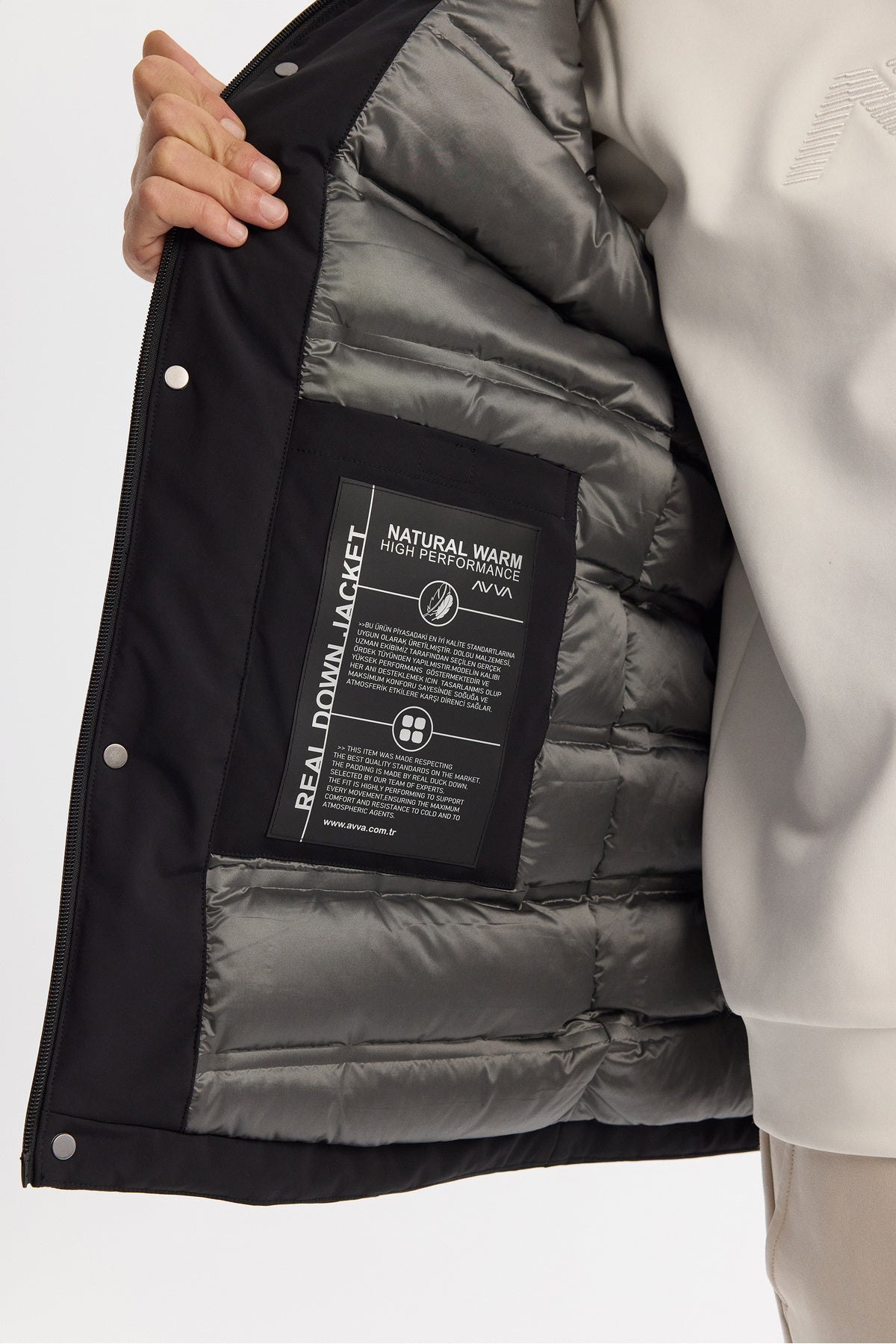 Erkek Siyah Çıkma Kapüşonlu Su İtici Rüzgar Geçirmez Uzun Comfort Fit Mont A42Y6151