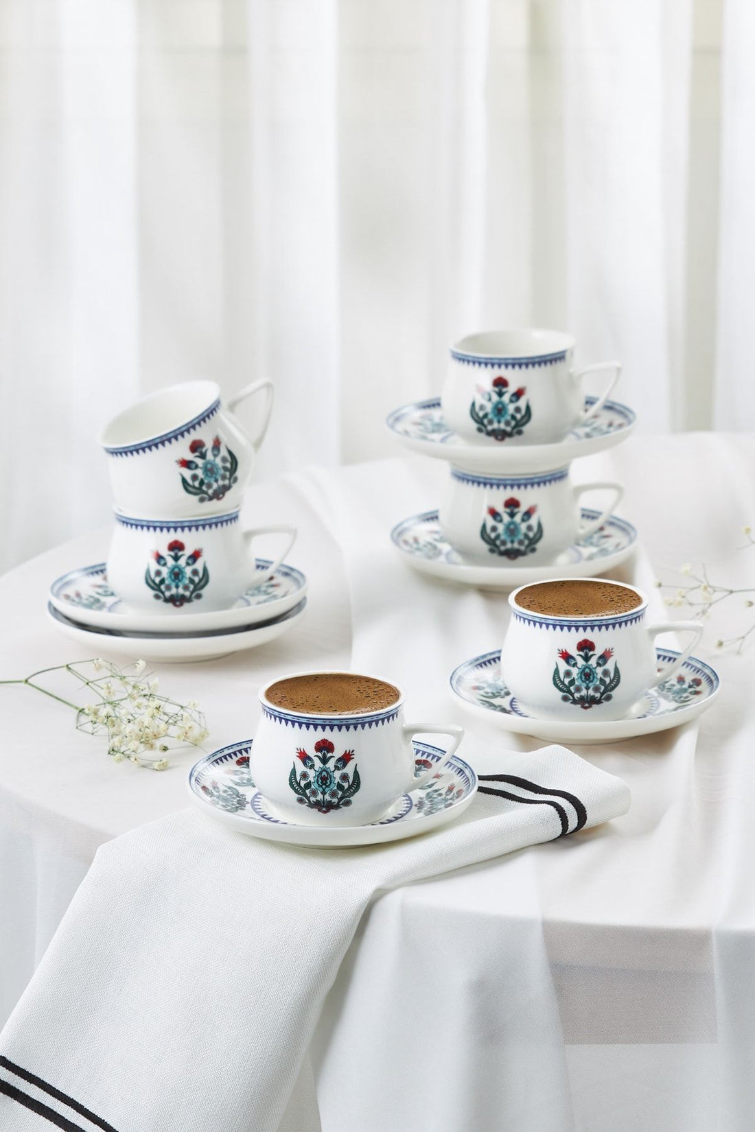 Tile 6 Person Coffee Cup Set 100 ml