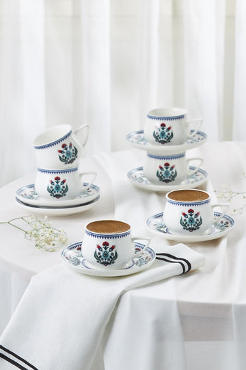 Tile 6 Person Coffee Cup Set 100 ml