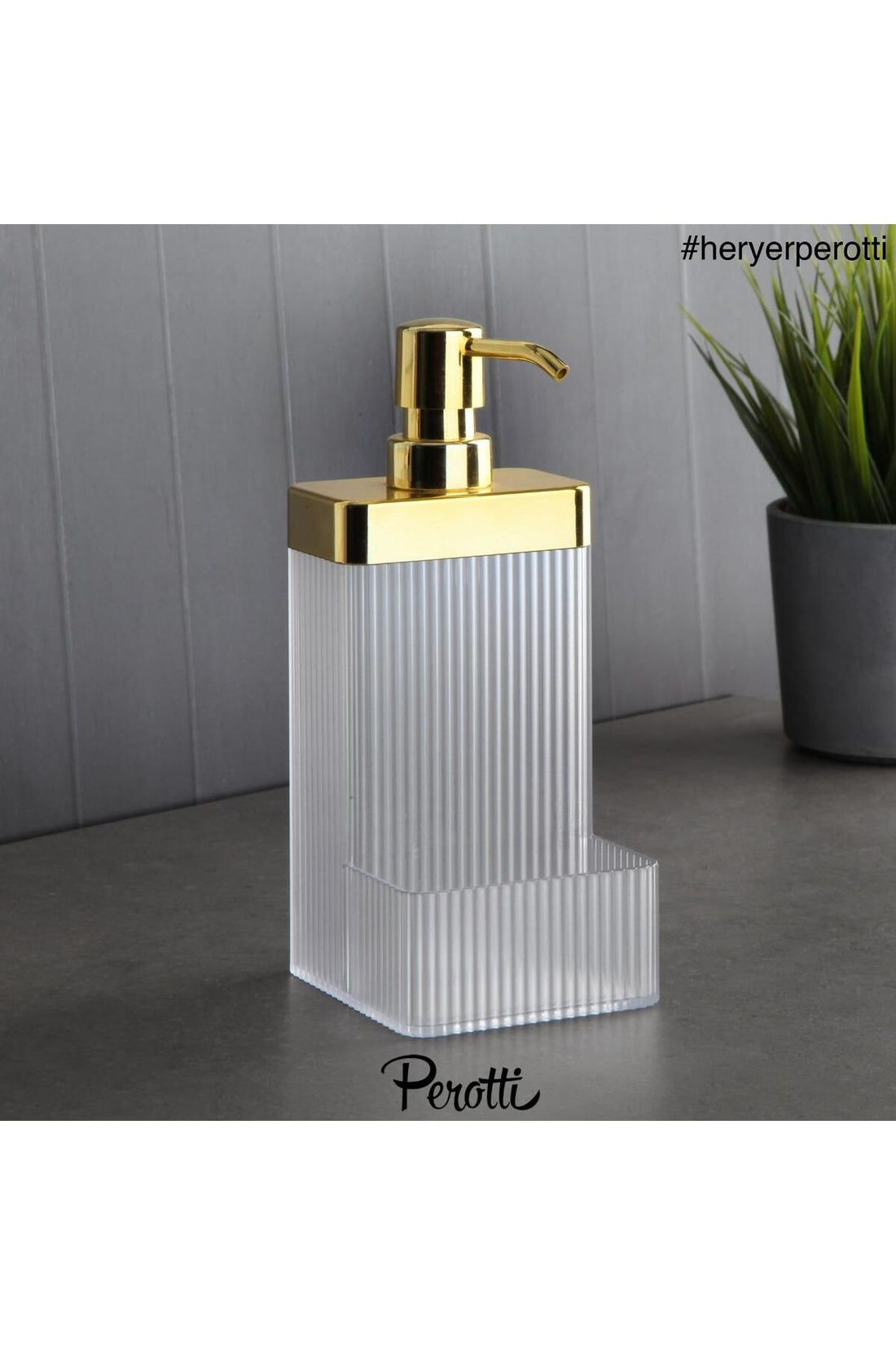 13172 Lisbone Gold Sponge Liquid Soap Dispenser