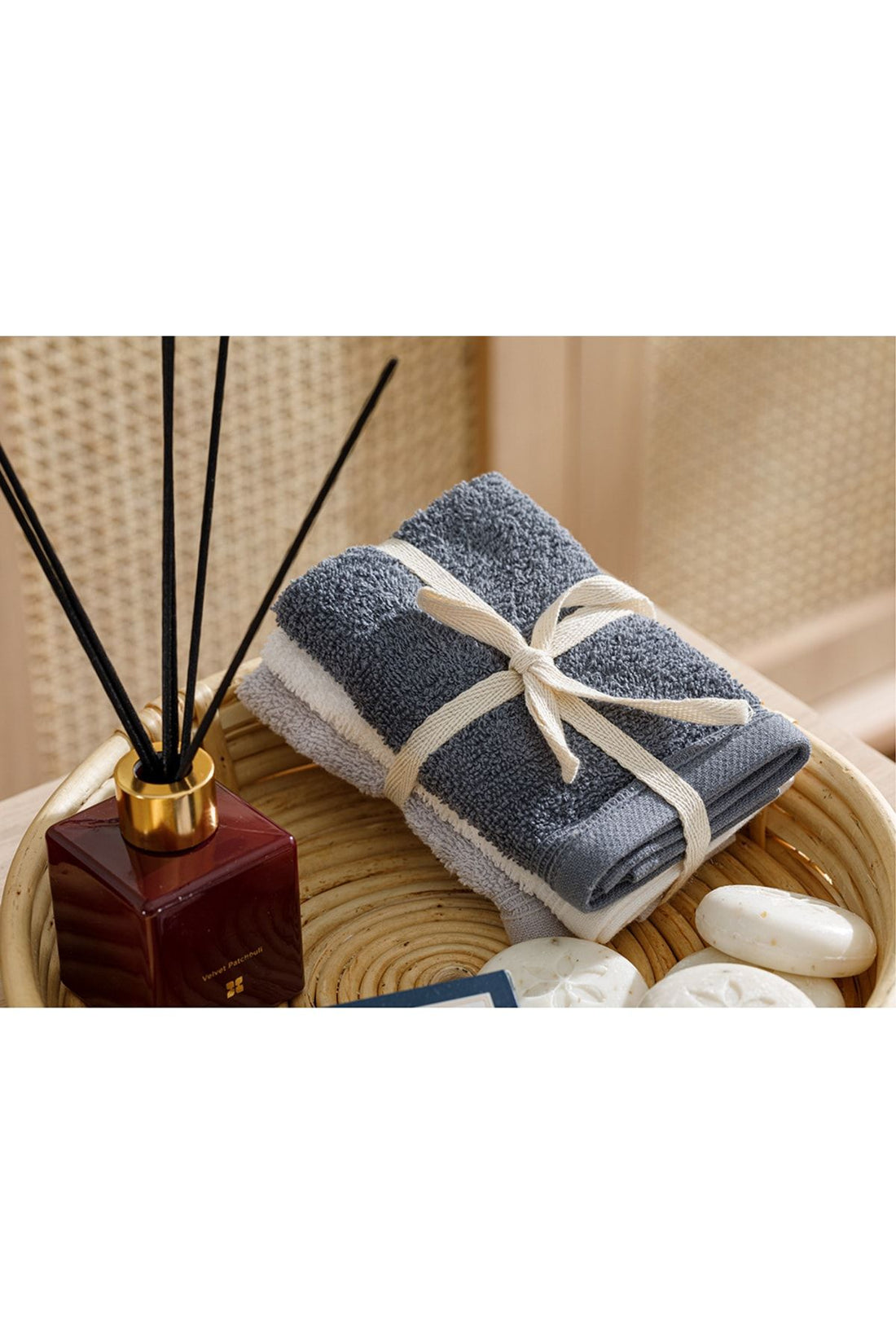 Simple Woven Towel Set of 3 30x30 Cm Ecru - Grey - Anthracite