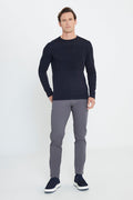 Men's Navy Blue Standard Fit Regular Fit Non-feather Crew Neck Knitwear Sweater