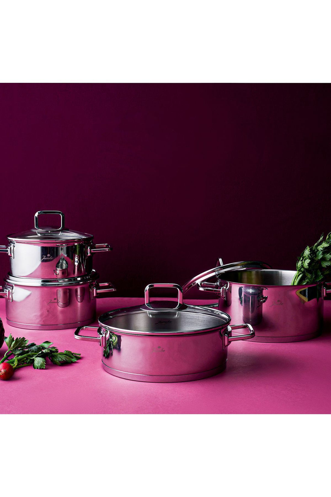 New Milas 8 Piece Steel Cookware Set