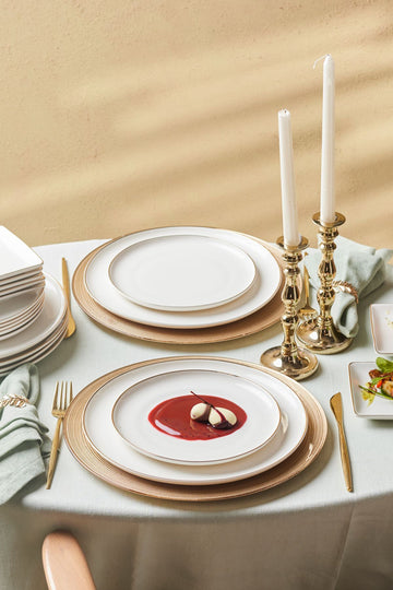 Santo Gold New Bone 18 Pieces 6 Person Breakfast/Dinner Set