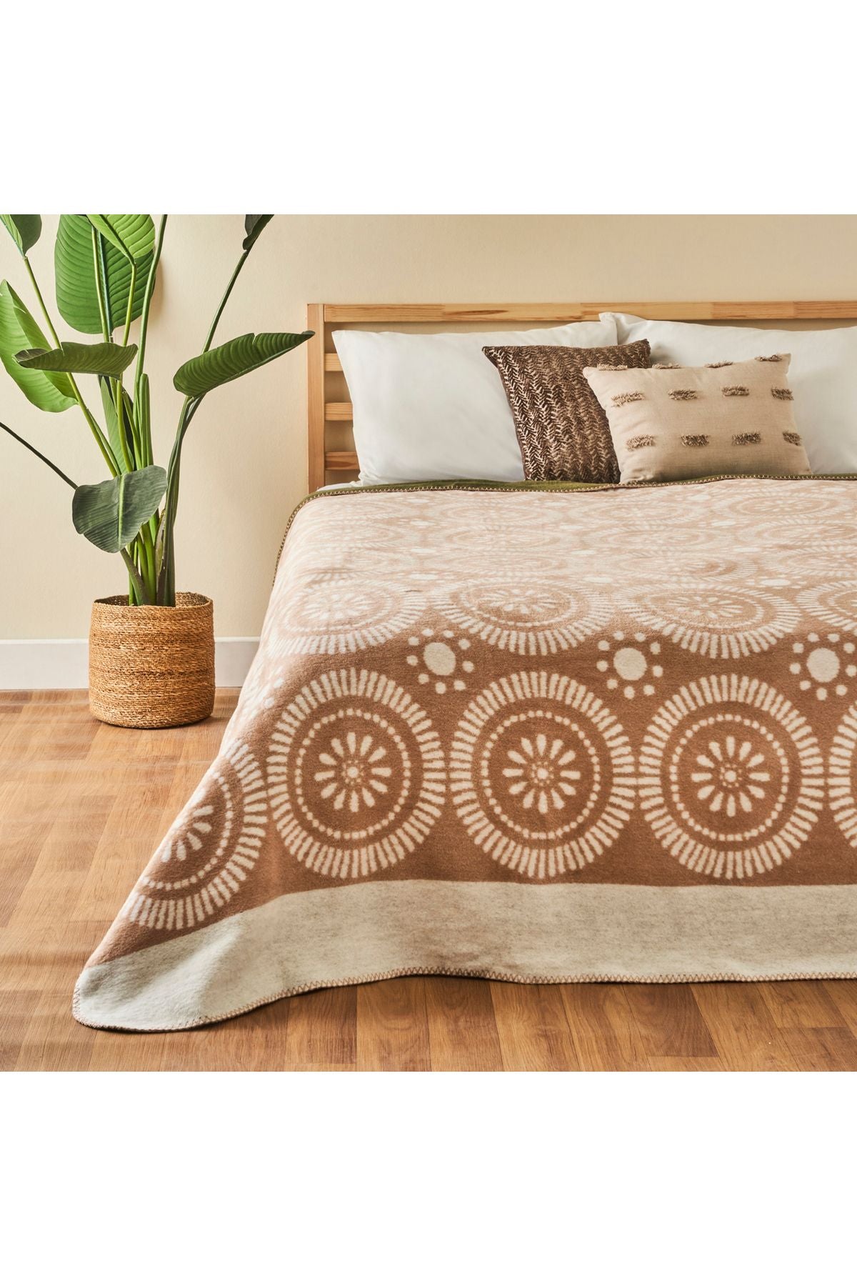 Oriane Single Size Cotton Blanket Beige (150x200 cm)