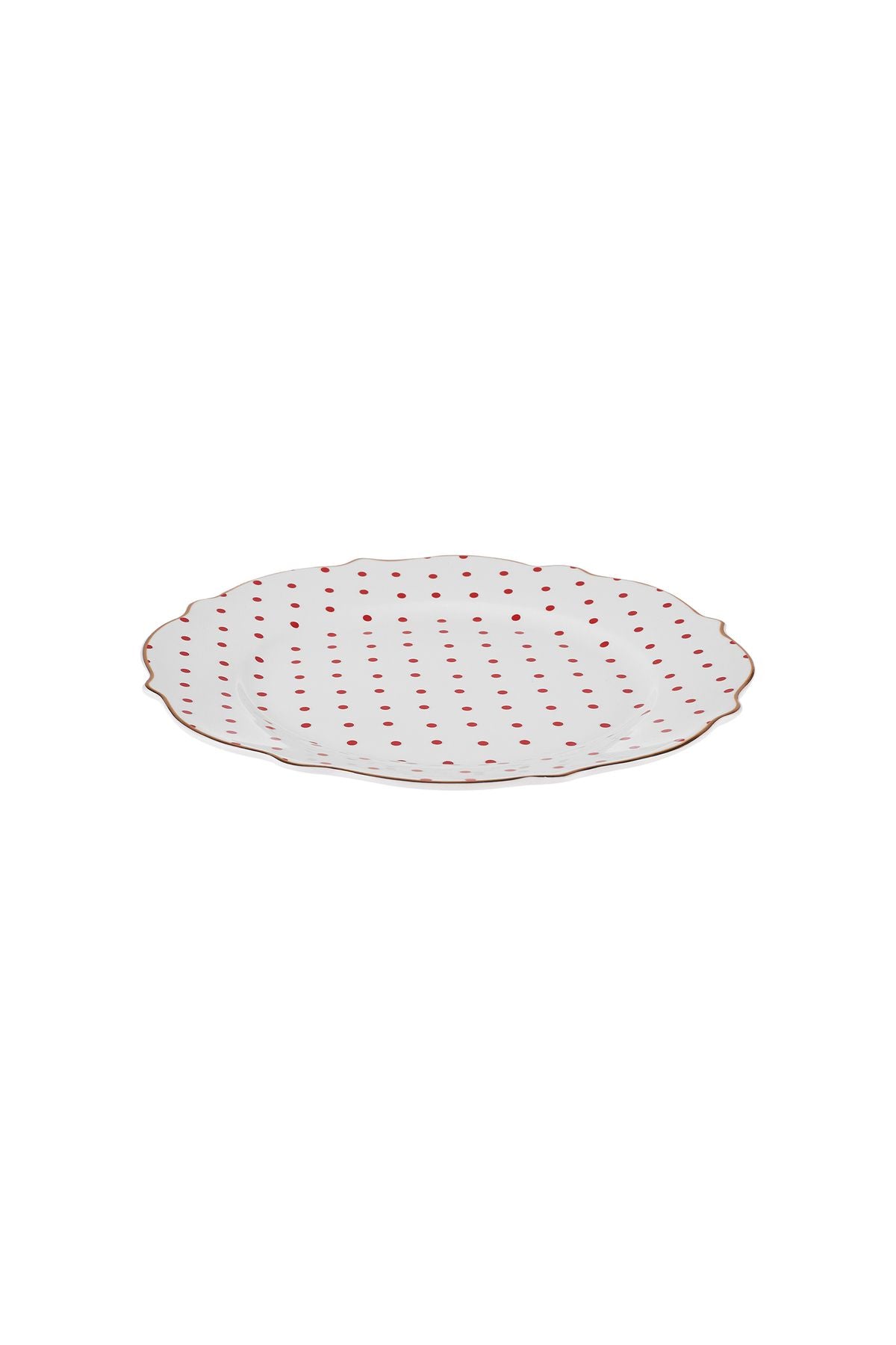 New Romantic Polka Dot Cake Plate 21 cm Red