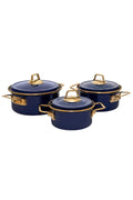 Piraye Enamel 6 Piece Cookware Set Navy Blue