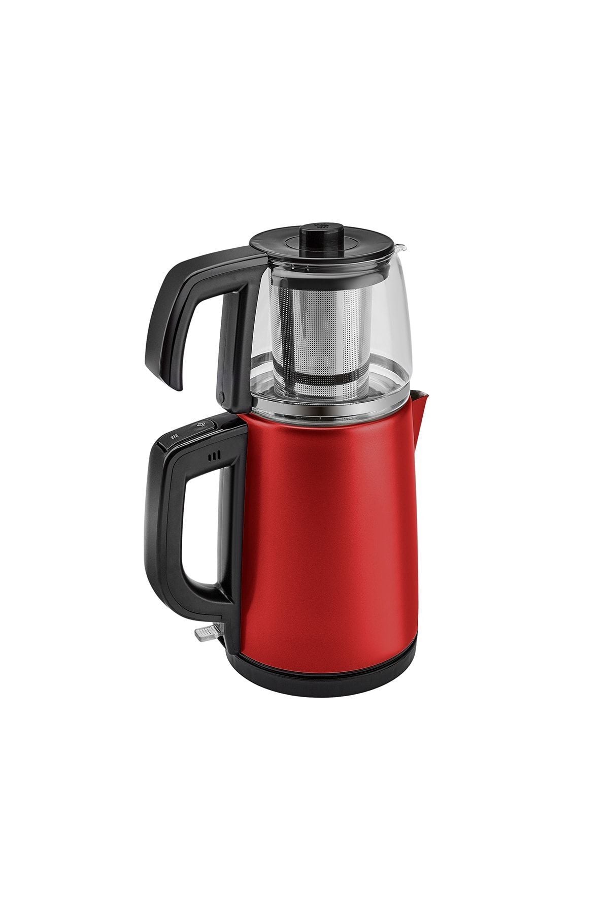 Tea Glass 2 In 1 Steel Tea Maker And Kettle Red