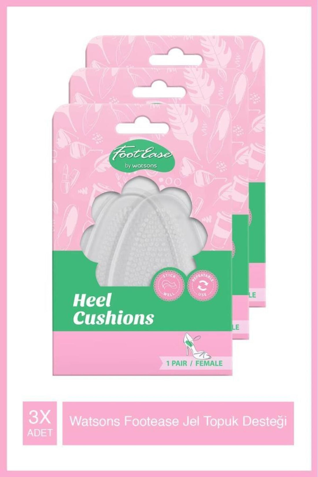 Footease Heel Cushions 1 Leg X3 Pcs