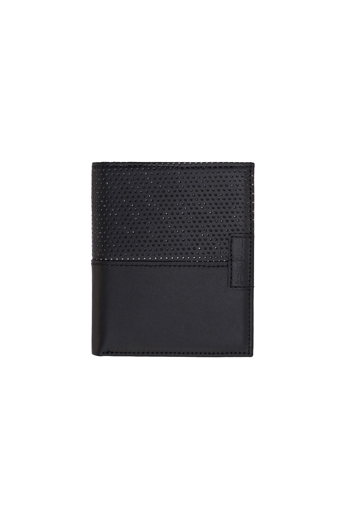 U.S. POLO ASSN. 24013-24014-24615 GENUINE LEATHER WALLET CARD HOLDER BLACK