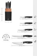 Mastercut Black 6 Piece Stand Knife Set