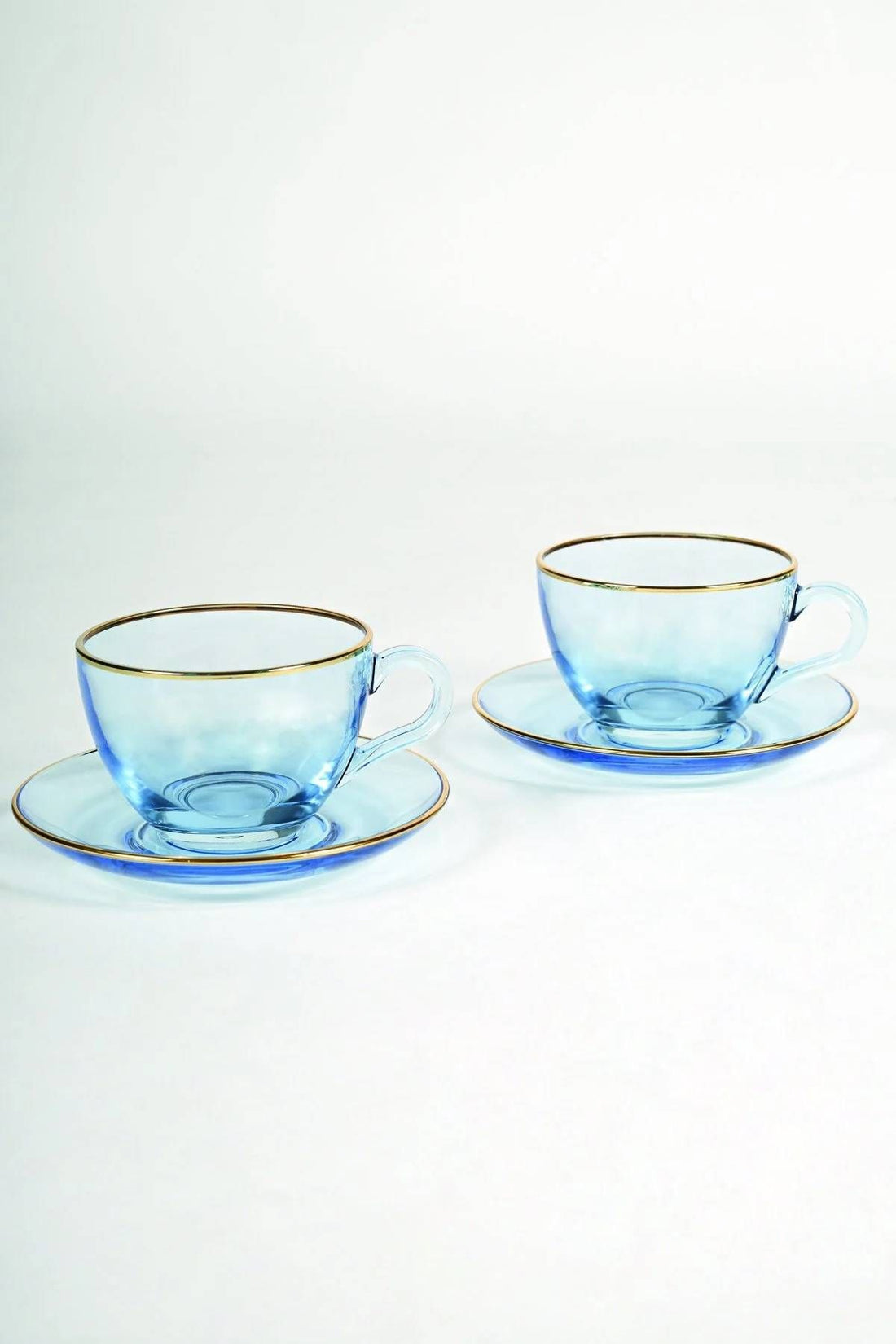 6 Seater Blue Glass Tea Cup 240cc