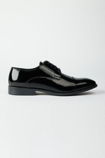 Men's Black 100% Leather Classic Patent Leather Shoes