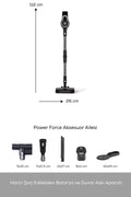 Suction Cup Power Force Pro 2 In 1 Rechargeable Upright Vacuum Cleaner Matte Black Silver