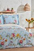 Jolie 100% Cotton Double Size Duvet Cover Set Blue